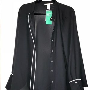 Sheer Black and White Button Up Shirt